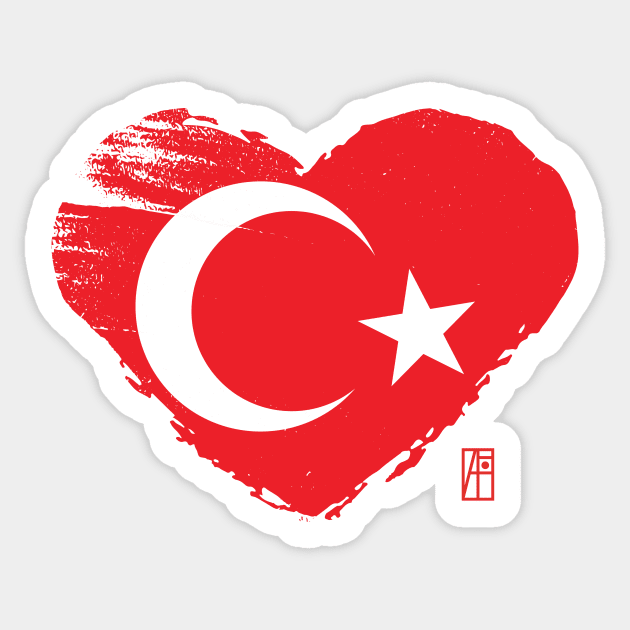 I love my country. I love Turkey. I am a patriot. In my heart, there is always the flag of Turkey Sticker by ArtProjectShop